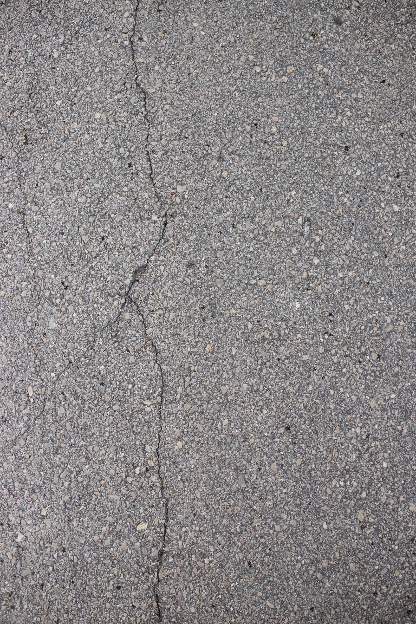 Detailed close-up of a crack in an asphalt surface