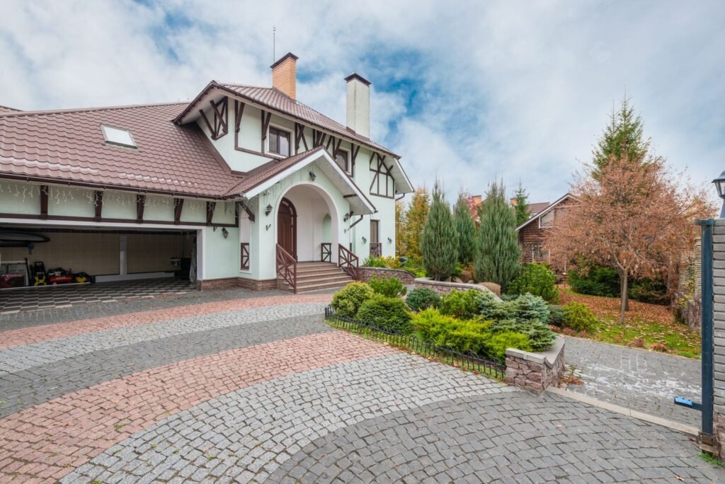 Brick paver driveway in front of a home in Cedar Rapids, IA